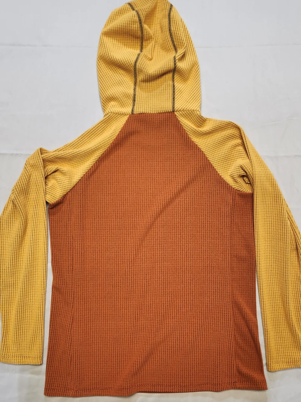 Melanzana Micro Grid Hoodie V2 Sunflower pumpkin Womens Large Hiking Leadville - Picture 6 of 6